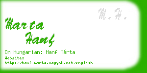 marta hanf business card